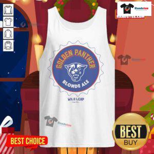 Official Golden Panther Blonde Ale Wild Leap tank top featuring vibrant design and comfortable fit for beer enthusiasts.