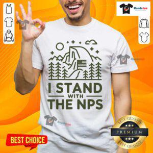 Official I Stand With The NPS National Park Support T-Shirt featuring a bold design to promote national park conservation.