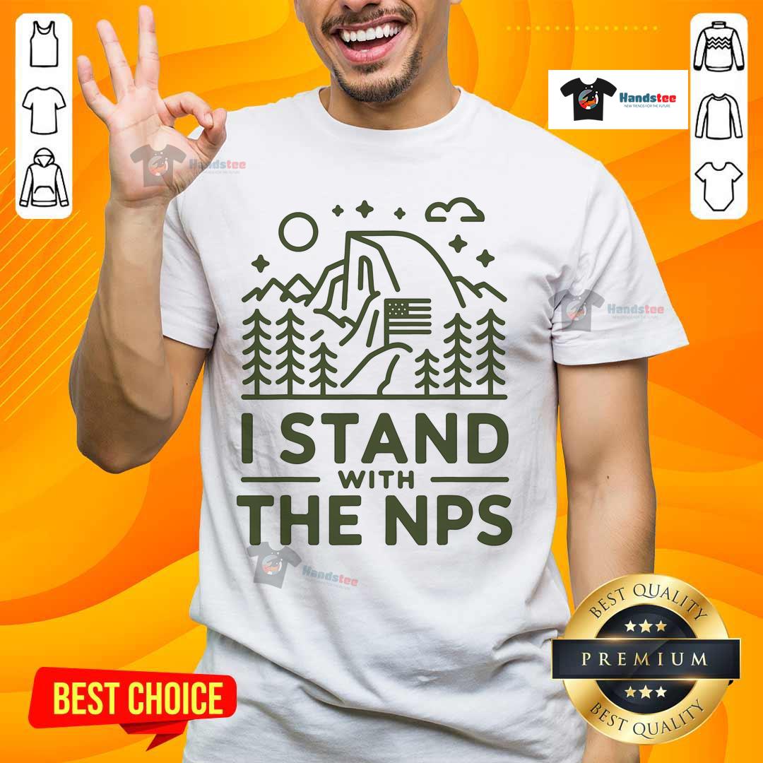 Official I Stand With The NPS National Park Support T-Shirt featuring a bold design to promote national park conservation.