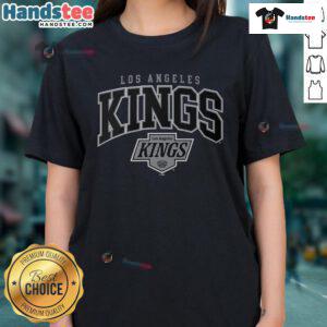 Official Los Angeles Kings Classic Arched Logo Ladies Tee featuring stylish design for hockey fans.