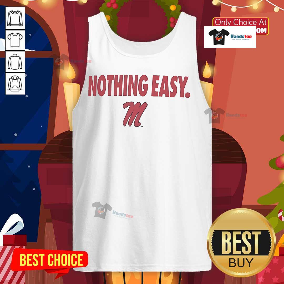Official Ole Miss Rebels Nothing Easy Tank Top in navy, showcasing team spirit and perfect for game day attire.