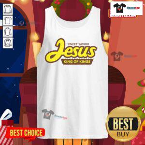 Official Sweet Savior Jesus King of Kings Tank Top featuring a stylish design for faith-inspired fashion.