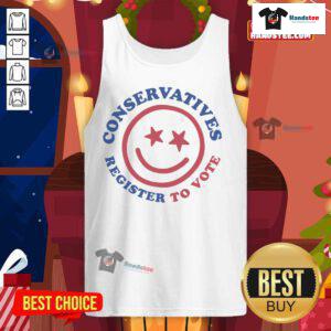 Official TPUSA NFP tank top featuring conservatives registering to vote, promoting civic engagement and activism.