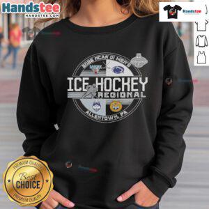 Alt Text: Premium NCAA DI Men's Ice Hockey Regional 2025 Sweatshirt in navy blue, featuring team logo and comfortable fit.