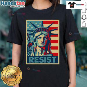 Alt Text: Premium Statue of Liberty Resist Ladies Tee showcasing a stylish design celebrating freedom and empowerment.