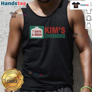 Stylish Top-7-Days-A-Week Kims Convenience Tank Top in vibrant colors, perfect for casual summer outfits.