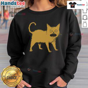 Funny horrible Japanese cat sweatshirt featuring a quirky design of a playful cat in vibrant colors.