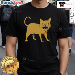 Funny horrible Japanese cat T-shirt featuring a quirky cat design that brings humor and style to any outfit.