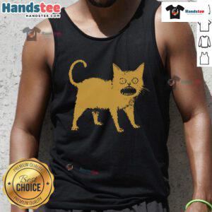 Funny horrible Japanese cat tank top featuring a quirky cat design, perfect for cat lovers and unique fashion enthusiasts.