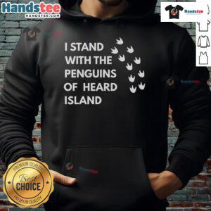 Alt Text: Funny I Stand With The Penguins Of Heard Island hoodie design featuring playful penguin illustrations and vibrant colors.