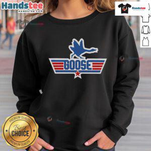 Funny Top Goose Top Gun logo sweatshirt featuring a playful design for fans of aviation and humor.