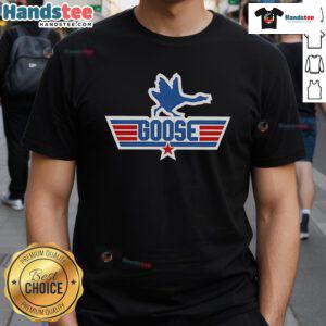 Funny Top Goose Top Gun logo T-shirt featuring a playful design for aviation and movie fans.