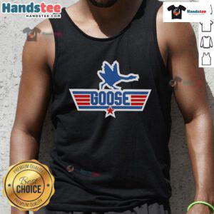 Funny Top Goose Top Gun logo tank top featuring a playful design perfect for casual wear and movie fans.