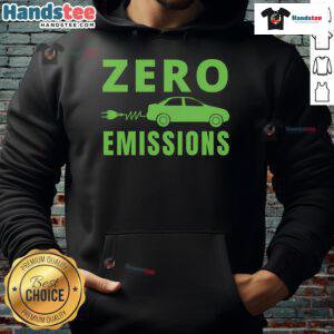 Funny zero emissions electric car hoodie featuring a playful design and vibrant colors, perfect for eco-conscious drivers.