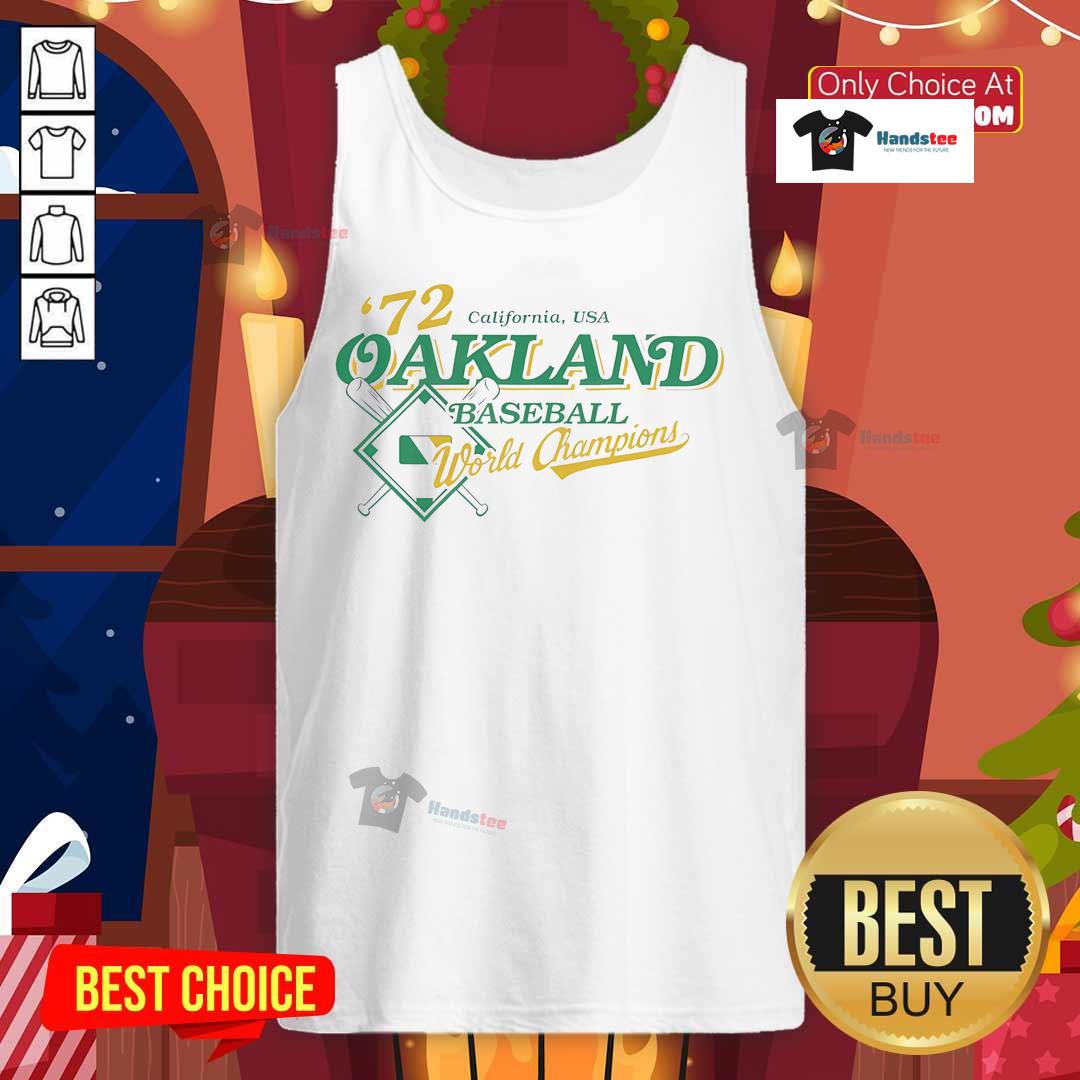 Oakland baseball World Champions tank top, celebrating California's sports pride and vibrant fan culture.