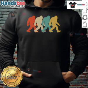 Retro pop art Bigfoot silhouette hoodie design featuring a colorful Sasquatch illustration, perfect for fans of cryptids.