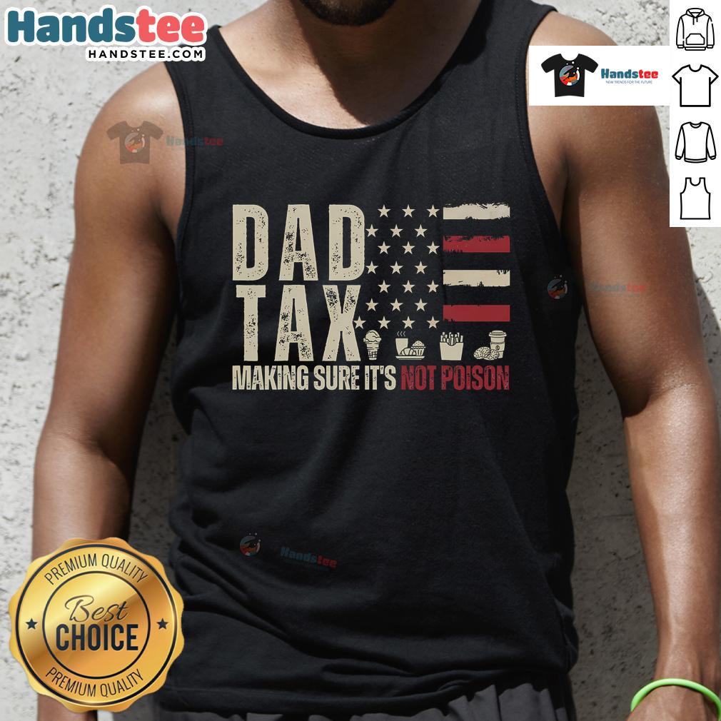 Good Dad Tax tank top design featuring a playful twist on the USA flag, perfect for proud fathers.