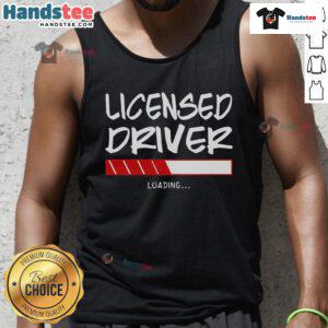 Good Driving tee featuring a driver's license graphic on a stylish tank top, perfect for driving enthusiasts.