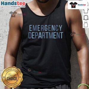 Good Emergency Department ER Tech wearing a stylish Emergency Tank Top in a hospital setting.