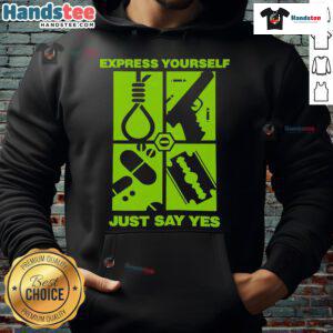 Good Express Yourself Just Say Yes Hoodie in vibrant colors, perfect for casual wear and self-expression.