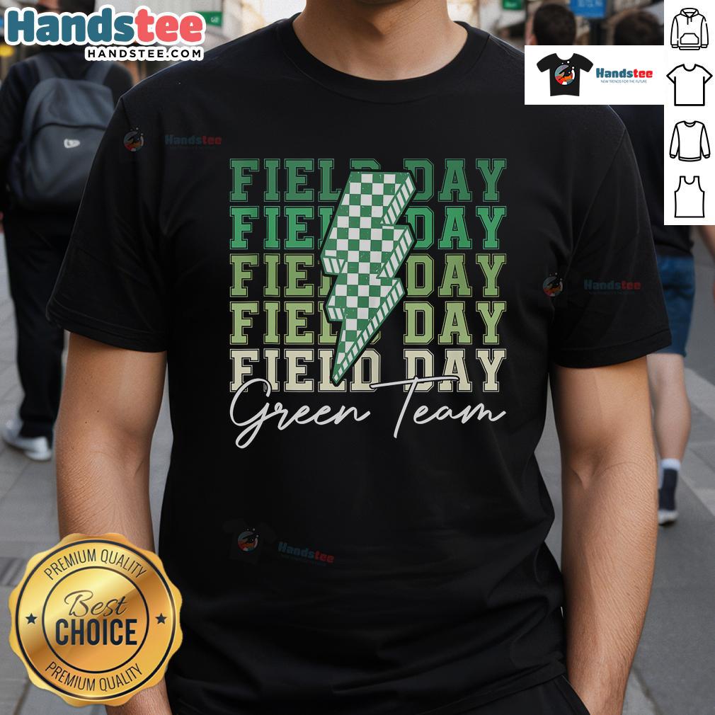 Good Field Day Green Team Color Field Trip Team Game T-Shirt featuring vibrant green design for outdoor activities.