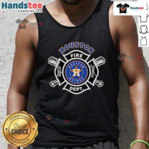 Good Fire Dept Houston Astros baseball tank top featuring vibrant team colors and logo for fans and summer wear.
