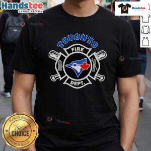 Good Fire Dept Toronto Blue Jays Baseball T-Shirt featuring team colors and logo, perfect for fans and casual wear.