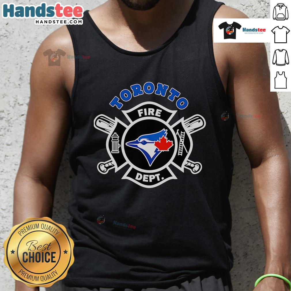 Stylish blue tank top featuring Toronto Blue Jays logo, perfect for baseball fans and summer wear.