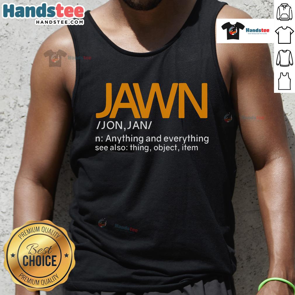 Good Jawn Dictionary slang Philadelphia tank top featuring bold graphics celebrating local culture and language.