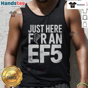 EF5 storm chaser tornado tank top design featuring a bold graphic, perfect for severe weather enthusiasts and tornado chasers.