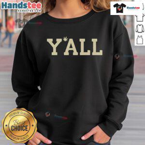 Cozy Good Leaf Y'all sweatshirt in soft fabric, perfect for casual wear and showcasing a laid-back lifestyle.