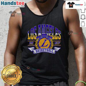 Vintage 1967 Los Angeles basketball tank top featuring retro design and bold colors, perfect for sports fans and collectors.