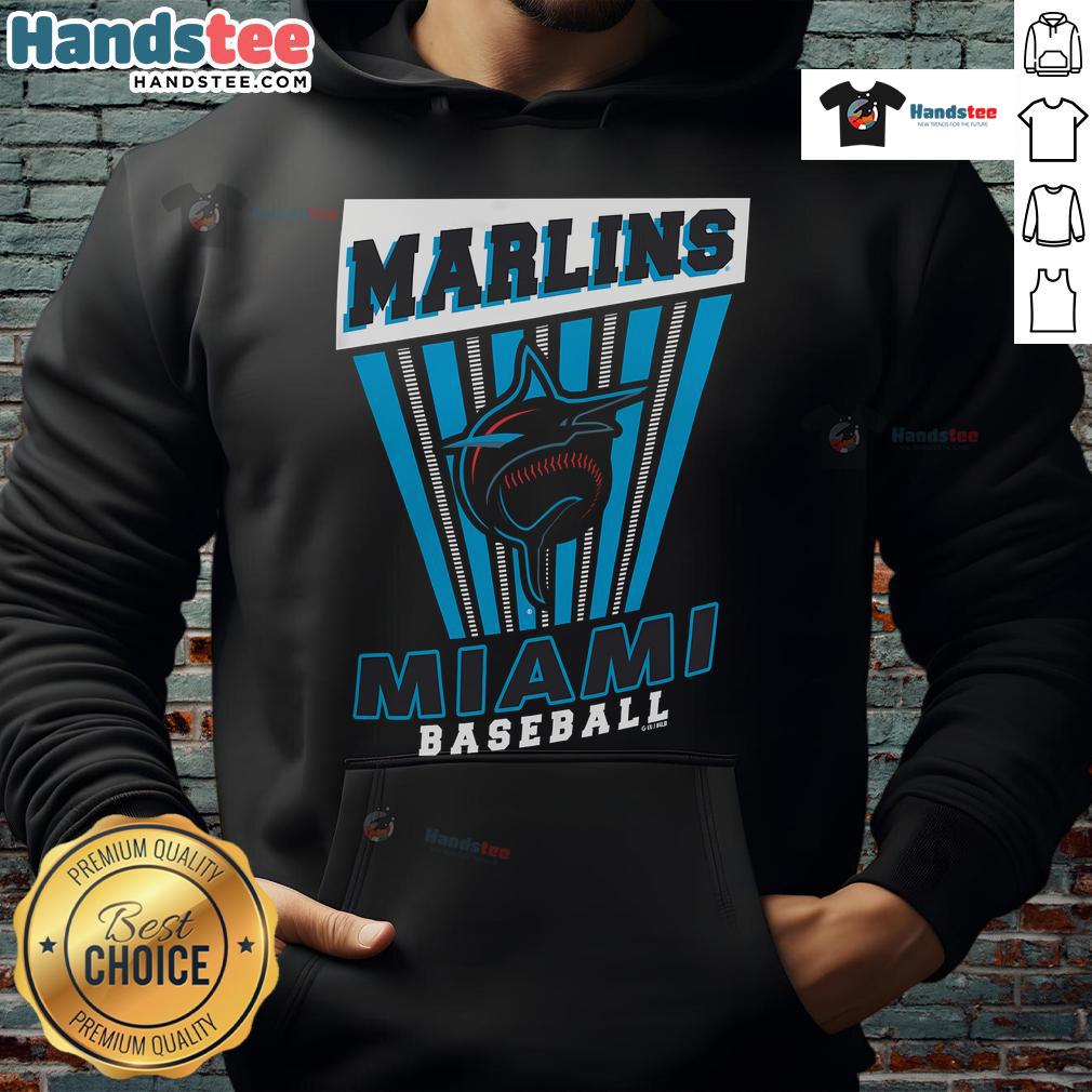 Good Miami Marlins Baseball Starter Hoodie in red, featuring team logo, perfect for fans and game day wear.