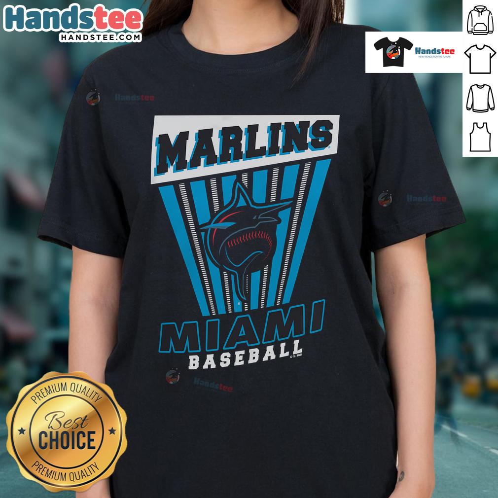 Alt Text: Good Miami Marlins Baseball Starter Ladies Tee in vibrant colors, perfect for fans and casual wear.