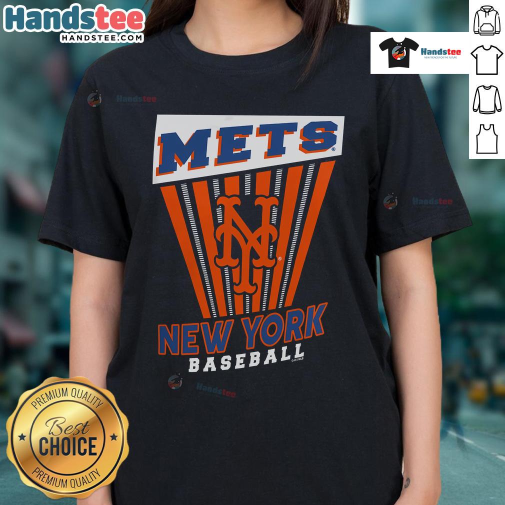 Good New York Mets Baseball Starter Ladies Tee in vibrant blue, featuring team logo and stylish design for fans.