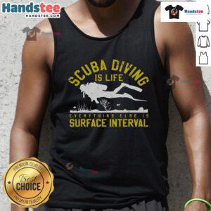 Good Scuba Diving is Life tank top featuring a bold design, perfect for diving enthusiasts and ocean lovers.