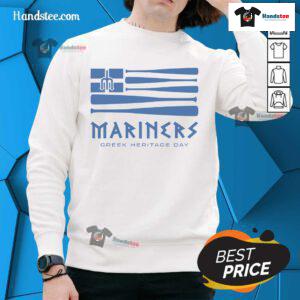 Good Seattle Mariners Greek Heritage Day sweatshirt featuring vibrant colors and team logo design for fans.