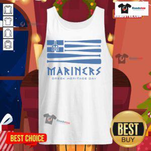 Good Seattle Mariners Greek Heritage Day tank top featuring vibrant design and team logo, perfect for game day.