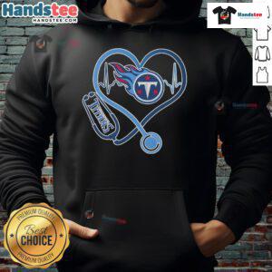 Good Tennessee Titans Caring Hearts Nurses Hoodie featuring team colors and logo, perfect for Titans fans and healthcare heroes.