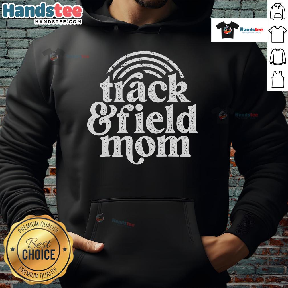 Good Track Mom running in a hoodie, celebrating Mother's Day with a passion for track and field.