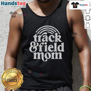 Good Track Mom tank top featuring a runner, perfect gift for Track and Field moms on Mother's Day.