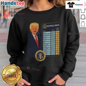 Good Trump Reciprocal Tariffs Liberation Day Sweatshirt featuring bold graphic design celebrating economic policies.