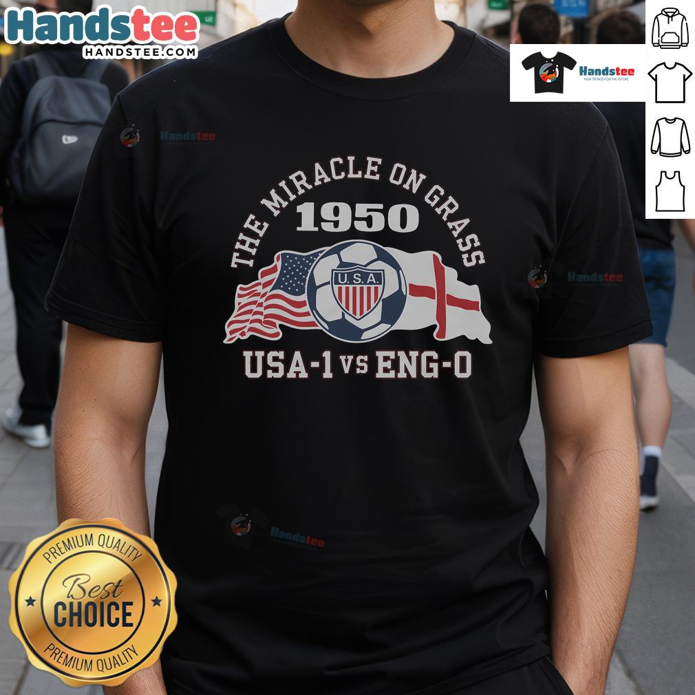 Good Us Soccer The Miracle On Grass 1950 T-Shirt featuring vintage design celebrating the iconic U.S. soccer victory.