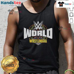 Good WWE WrestleMania 41 World tank top featuring vibrant graphics and a comfortable fit for wrestling fans.