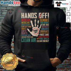 Stylish Hot Hands Off People Right Hoodie worn by a model, showcasing a trendy design perfect for casual outfits.