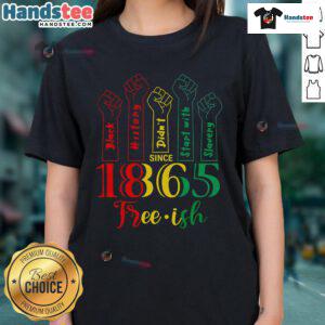 Hot Resist Juneteenth African American Black History June 19th ladies tee showcasing pride in black heritage and culture.