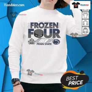 Alt Text: White Penn State Nittany Lions sweatshirt for the 2025 NCAA Frozen Four Men's Ice Hockey Tournament.