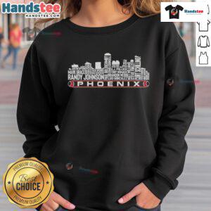Nice Arizona baseball team all-time legends sweatshirt with Phoenix city skyline design, perfect for fans and collectors.