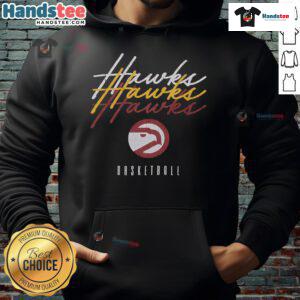 Nice Atlanta Hawks Hardwood Classics Triple Stack Hoodie in black with vibrant team graphics, perfect for fans.