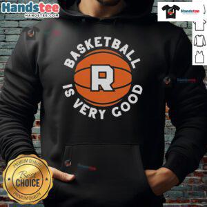 Stylish Nice Basketball Is Very Good logo hoodie in black, perfect for basketball enthusiasts and casual wear.